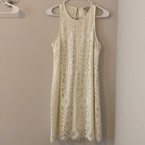 Off-white lace midi dress